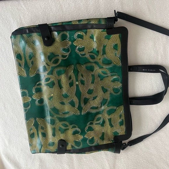Dax Gabler green and gold patterned handbag - Picture 9 of 10